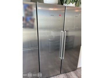 Used Siemens single door stainless steel fridge. (fridge on far right this photo)