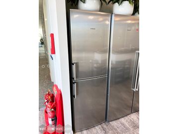 Used Siemens single (split) door stainless steel fridge/freezer (left fridge in this photo).