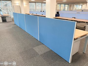 Used 1600mm wide free-standing screens upholstered in blue fabric.