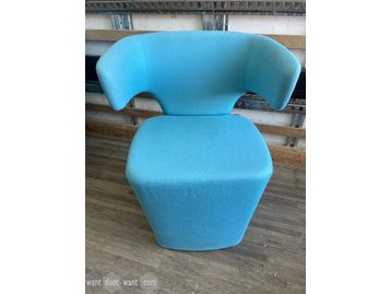 Used Allermuir 'Bison' chairs upholstered in light blue fabric.