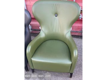 Used 'Mr' chair upholstered in green leather from Lyndon Design