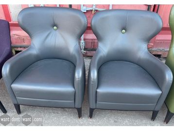 Used 'Mrs' chair upholstered in grey leather from Lyndon Design.