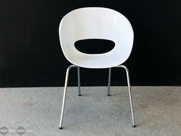 Used White Café Chairs 
